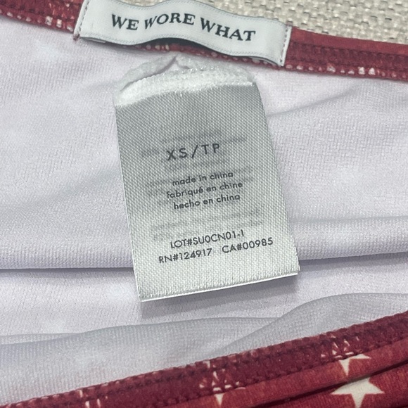 NEW WeWoreWhat Swim Emily Bottom XS Dark Red Vintage Stars High-Waist High-Leg - Picture 5 of 7